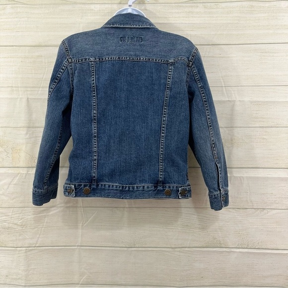 Lauren Jeans Co Denim Medium Wash Crop Denim Jacket - Picture 8 of 10
